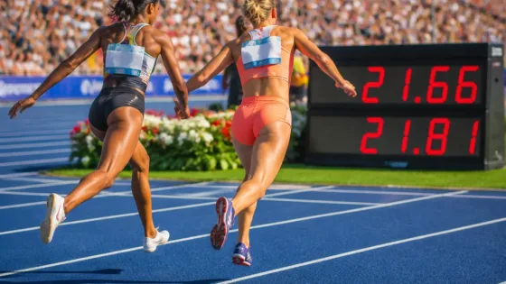 Julien Alfred nips Gabby Thomas in 200m at London meet as Olympic champions duel
