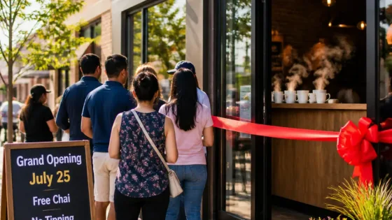 Pickering café debuts no‑tipping model, free chai at grand opening July 25