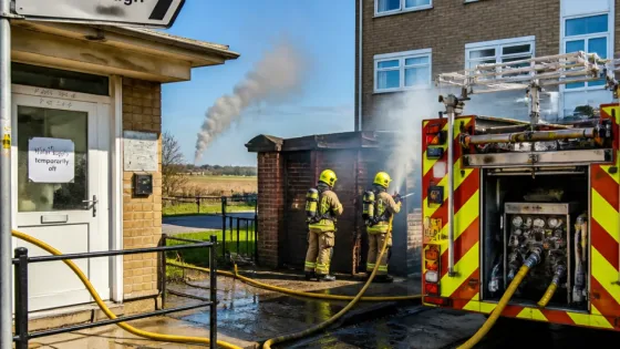 UK Peterborough bin blaze cut water to 100+ homes — not in Peterborough, Ontario