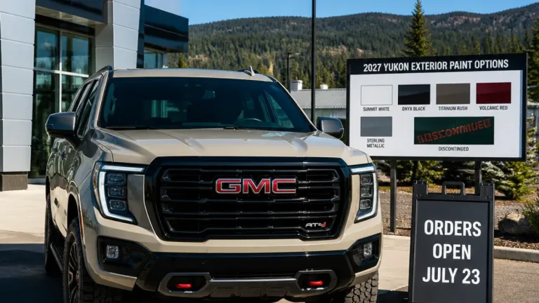 2027 GMC Yukon adds Coastal Dune paint, retires Midnight Pine; orders open July 23