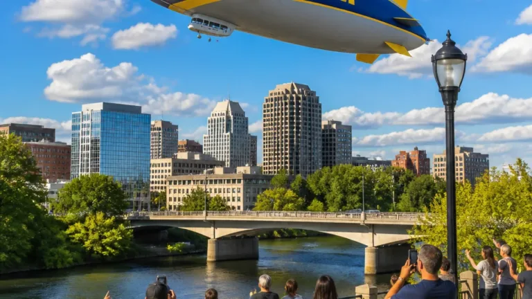 Big blue blimp over London prompts questions about sky advertising and oversight
