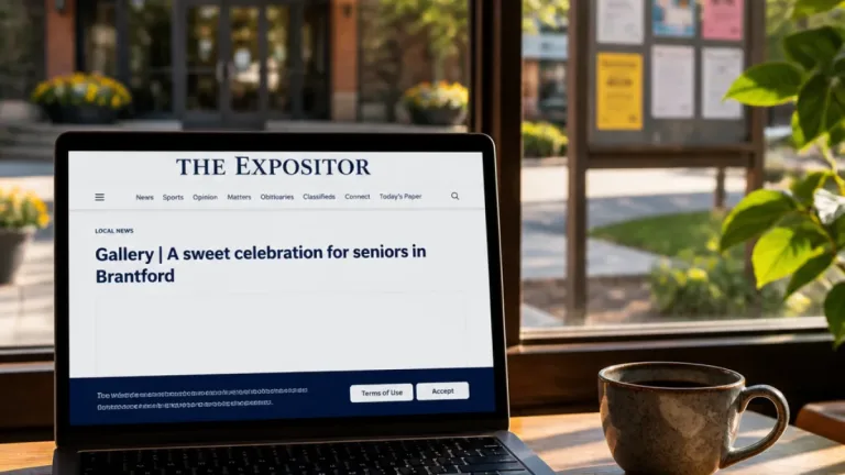 Brantford gallery page for 'sweet celebration' unavailable; details of seniors event not shown