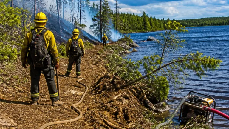 Eastern Shore wildfire shrinks in mapped size but stays out of control as crews surge