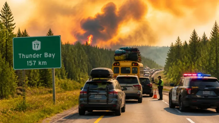 Evacuations ordered in northwestern Ontario as wildfires advance; residents told to head to Thunder Bay