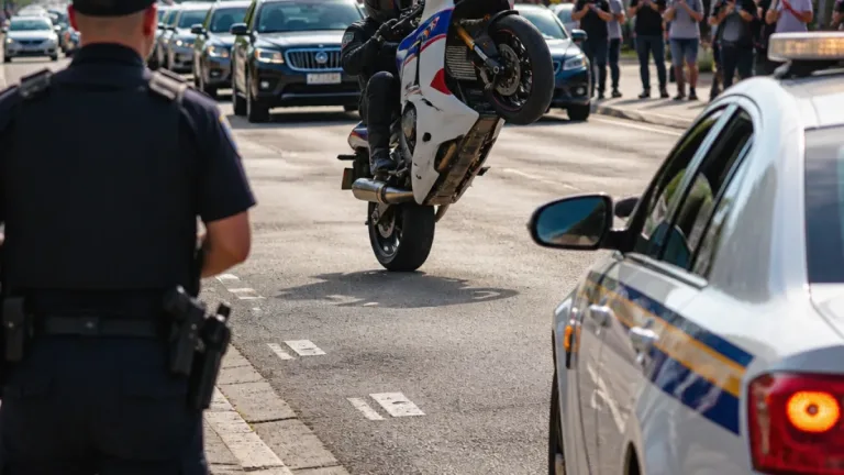 Gatineau police say motorcyclist did wheelie beside officer, appearing to seek pursuit