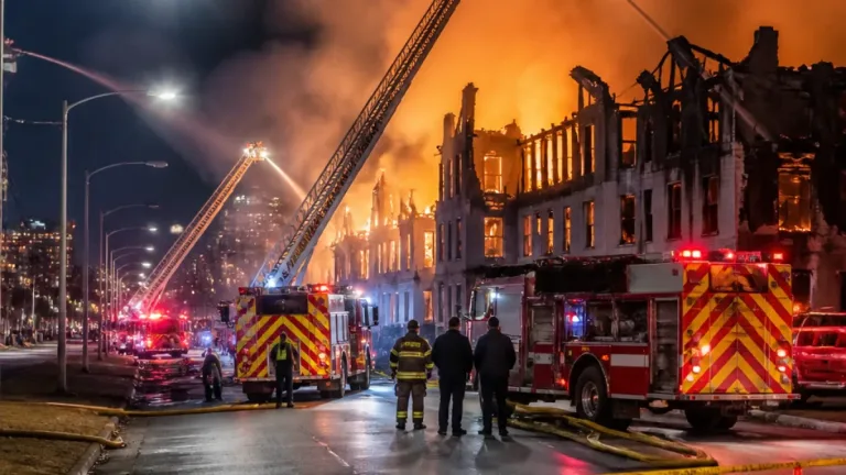 Major overnight fire damages townhouses at edge of Georgetown