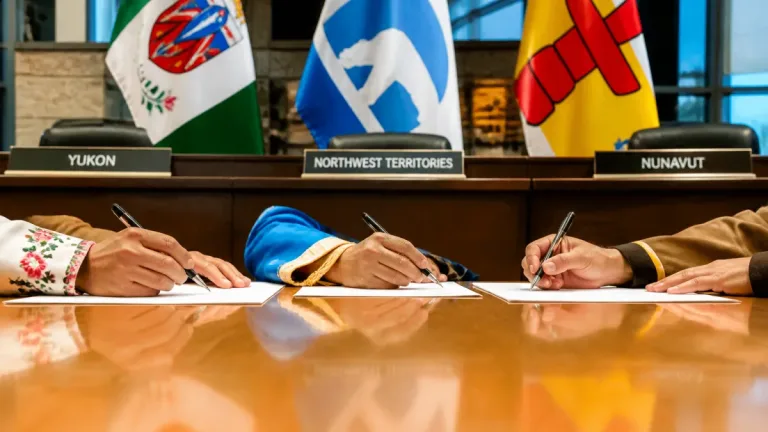 Northern territorial Speakers sign pact to bolster democratic practices across the Arctic