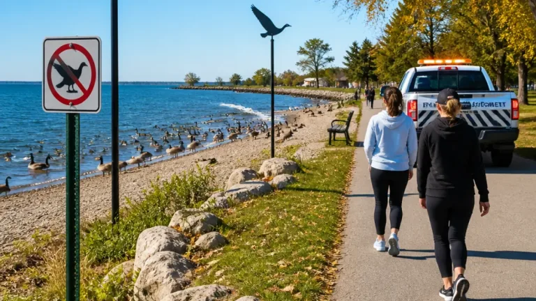 Oshawa posts signs, will fine people who feed geese at waterfront parks