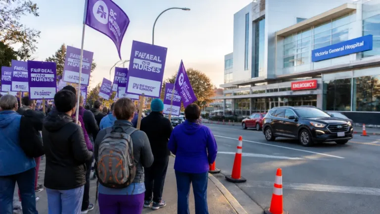 Picket at Victoria General intensifies nurses’ dispute as union presses province