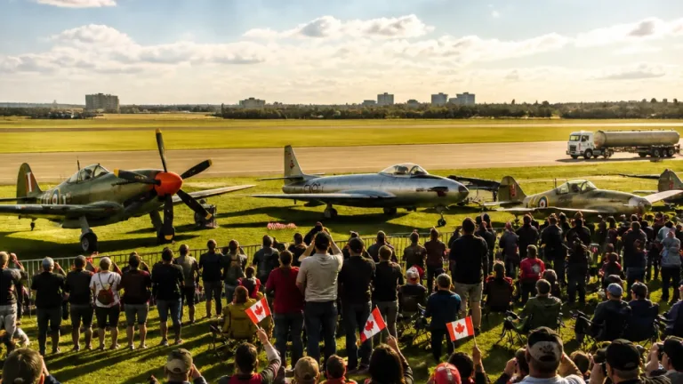 Saskatoon crowd gathers as Snowbirds touch down on farewell fuel stop
