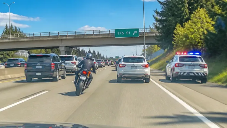 Surrey rider ticketed for dangerous weaving and high speed on Highway 1