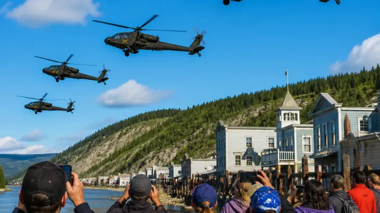 U.S. Army helicopters seen over Dawson City as unit shifts aircraft north