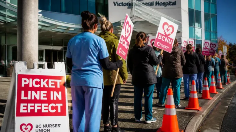 Victoria nurses step up pickets at VGH as BCNU urges mandate shift