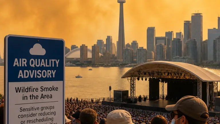 Wildfire smoke turns Toronto sky orange as city issues air quality warning